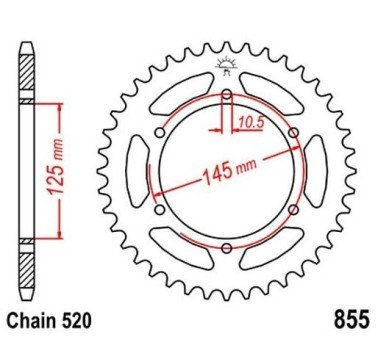 Corona JT acero de 45 dientes JTR855.45