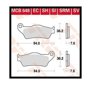 Pastillas de freno delantero estandar TRW MCB648