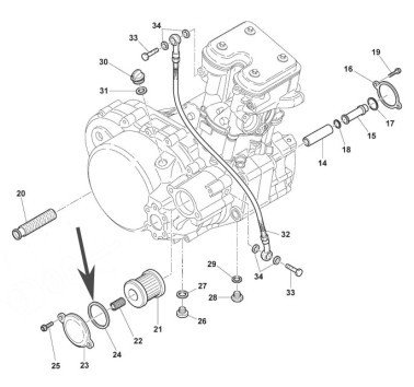 Junta o-ring tapa filtro de aceite AJP PR7 650