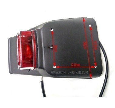 Portamatricula universal con piloto rojo trail y enduro clásicas (matricula grande)