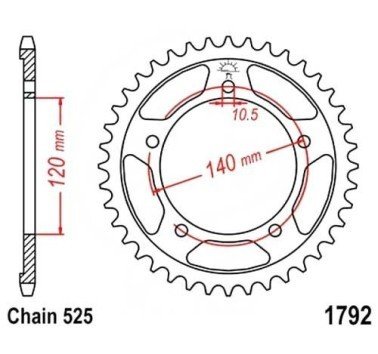 Corona JT acero de 40 dientes JTR1792.40