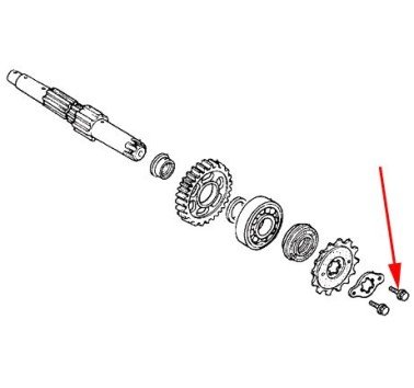 Tornillo M6 para fijación chapa de seguridad del piñón de transmisión