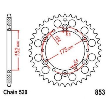 Corona JT acero de 51 dientes JTR853.51