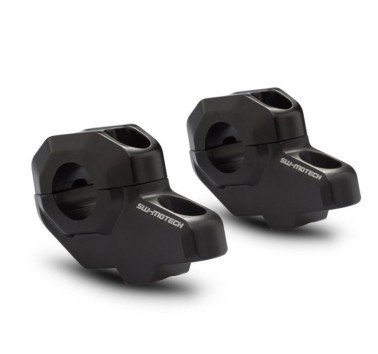 SW-Motech acercador de manillar negro + 3cm para manillar de 22mm