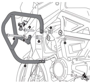 SW-Motech protecciones laterales acero negro Triumph Tiger 1200
