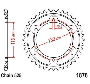 Corona JT acero de 45 dientes JTR1876.45