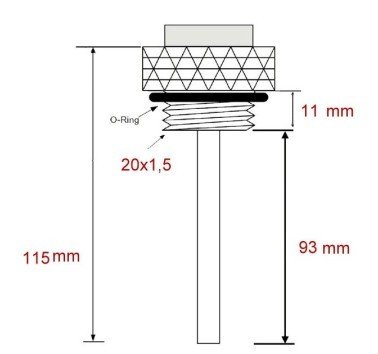 Tapón indicador temperatura de aceite 20x1.5 mm
