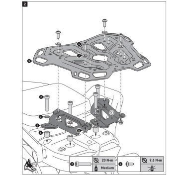 SW-Motech baul trax adv gris con soporte Yamaha XT1200 Super Tenere