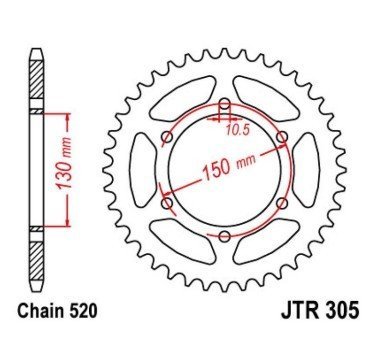 Corona JT acero de 46 dientes JTR305.46