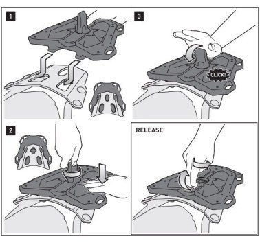 SW-Motech placa adaptadora para colocar baules Givi / Kappa monolock