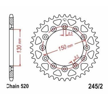 Corona JT acero de 46 dientes JTR245/2.46