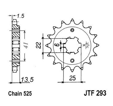 Piñón JT acero de 15 dientes JTF293.15