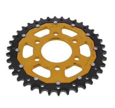 Corona ZF dual acero/aluminio 38 dientes dorada Royal Enfield Himalayan 410