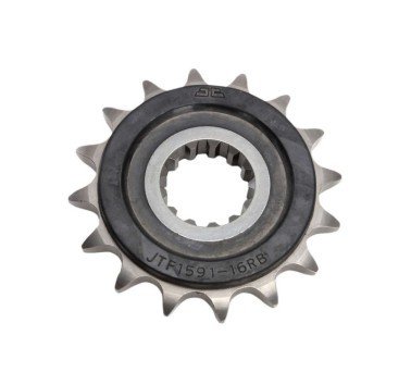 Piñón JT acero 16 dientes versión engomado JTF1591.16RB