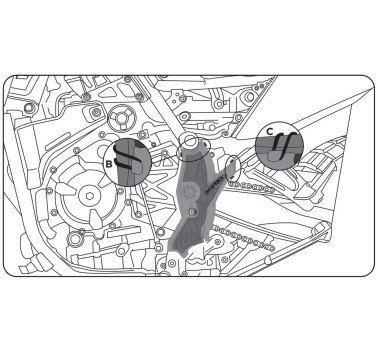 Acerbis 0024666314 juego protectores de chasis negro / gris