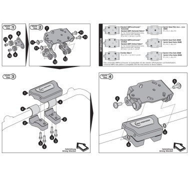 SW-Motech soporte de GPS para barra de manillar ó barra frontal de 17 mm