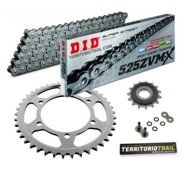 Kit de transmisión DID 525 ZVMX2 super ref gris (15/46/122) | relación original Tenere 700