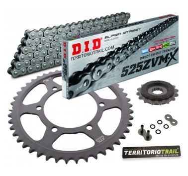 Kit de transmisión DID 525 ZVMX gris super ref (16/50/122) | relación original Tiger 800