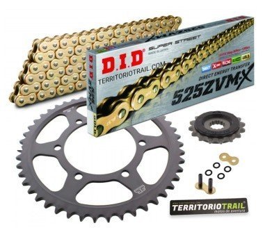 Kit de transmisión DID 525 ZVMX dorada super ref (16/50/122) | relación original Tiger 800