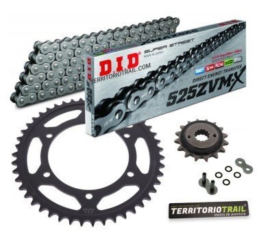 Kit de transmisión DID 525 ZVMX2 super reforzada (16/49/124) | relación original África Twin 650