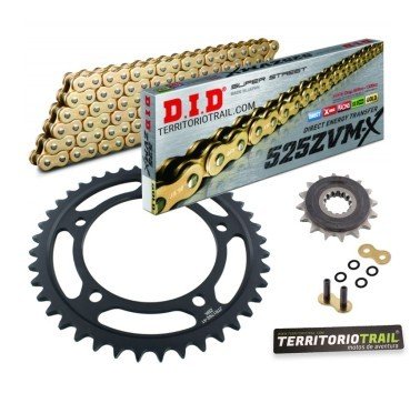 Kit de transmisión DID 525 ZVM-X2 dorada (17/41/116) | relación original V-Strom 1000 ABS