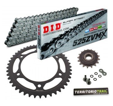 Kit de transmisión DID 525 ZVMX2 gris super reforzado (17/42/116) | relación original BMW F700GS