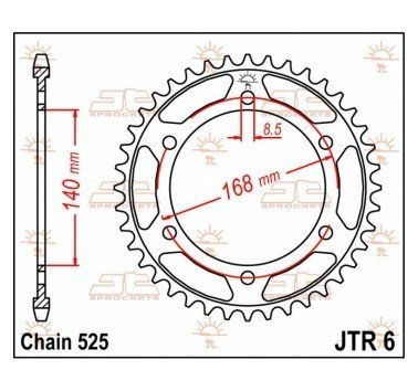 Corona JT acero de 42 dientes JTR6.42