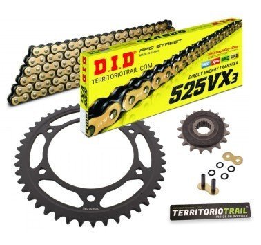 Kit de transmisión DID 525 VX3 dorado (16/42/116) | relación original F800GS 2009-18