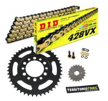 Kit de transmisión DID 428 VX dorado (19/52/128) | relación original Yamaha XT350