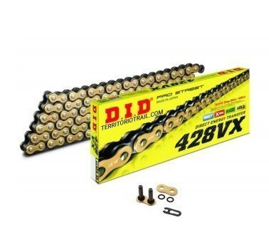Cadena DID x-ring dorada 428VX 130 eslabones