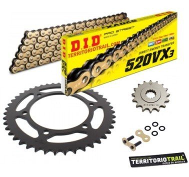 Kit de transmisión DID 520 VX3 cadena dorada (16/46/112) | relación original Yamaha XT 750 Z