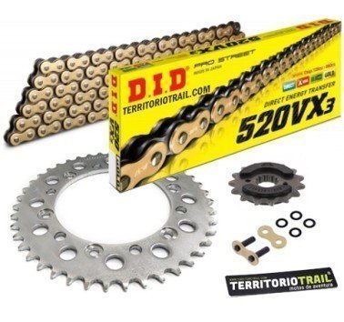 Kit de transmisión DID 520 VX3 dorada (15/47/110) | relación original Dominator NX 650 1991-1994