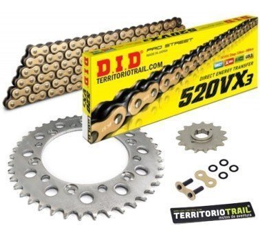 Kit de transmisión DID 520 VX3 dorada (15/45/108) | relación original Dominator NX 1988