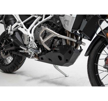 SW-Motech cubrecarter aluminio negro Triumph Tiger 900 (compatible con defensas originales)