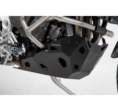 SW-Motech cubrecarter aluminio negro Triumph Tiger 900 (compatible con defensas originales)