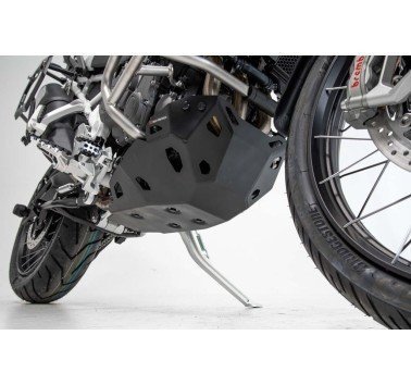 SW-Motech cubrecarter aluminio negro Triumph Tiger 900 (compatible con defensas originales)