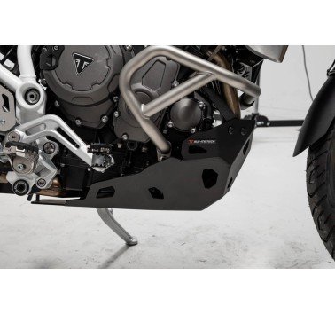 SW-Motech cubrecarter aluminio negro Triumph Tiger 900 (compatible con defensas originales)