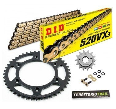 Kit de transmisión DID 520 VX3 dorada (14/48/110) | relación original Honda XR 650 R