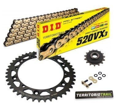 Kit de transmisión DID 520 vx3 dorado (15/44/110) | relación original Yamaha TT600S