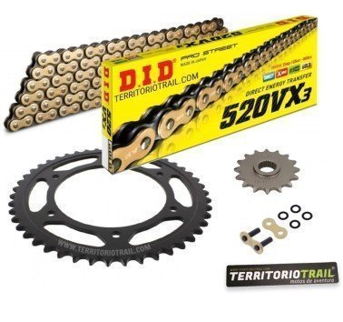 Kit de transmisión DID 520 VX3 dorada (16/47/110) | relación original Pegaso 650 1991 a 96