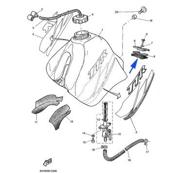 Silentblock fijación del depósito Yamaha TT 600 R / RE / E / S