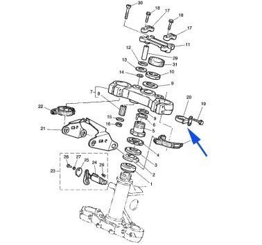 Soporte para latiguillo de freno delantero Yamaha TT 600 R / RE / S / E