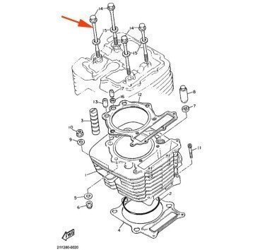 Tornillo cabeza de cilindro Yamaha XT 600 / TT 600