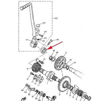 Retén eje palanca de arranque Yamaha TT 600 R / S