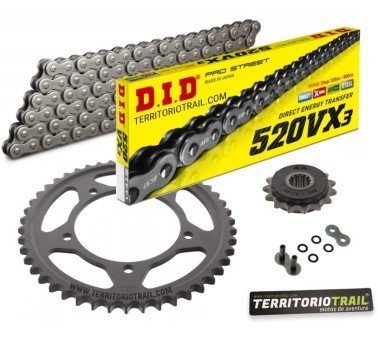 Kit de transmisión DID 520 VX3 gris (15/41/112) | Honda CB 500 X 2019-22