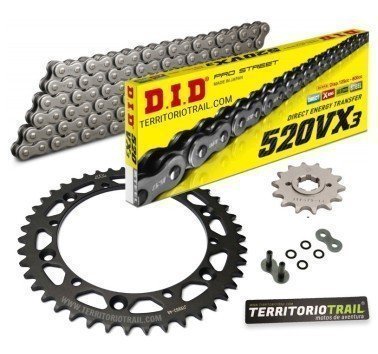 Kit de transmisión DID 520 VX3 gris (14/50/108) | relación original Yamaha TT 350 3GJ