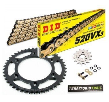 Kit de transmisión DID 520VX3 dorada (16/42/108) | relación oroginal Suzuki DR 600 S