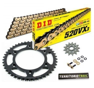 Kit de transmisión DID 520 VX3 dorada (14/47/112) | relación original Suzuki DR Z 400 E