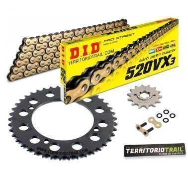 Kit de transmisión DID 520 VX3 dorada (15/40/104) | relación original XT600Z Tenere 1986-87 1VJ