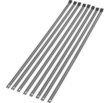 Paquete de 8 bridas metálicas negras 35,5 cm